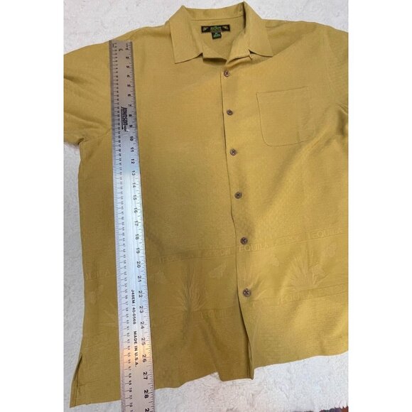 The Patron Tequila Collection Men's Camp Shirt Short Sleeve Silk Medium Gold - Picture 7 of 7